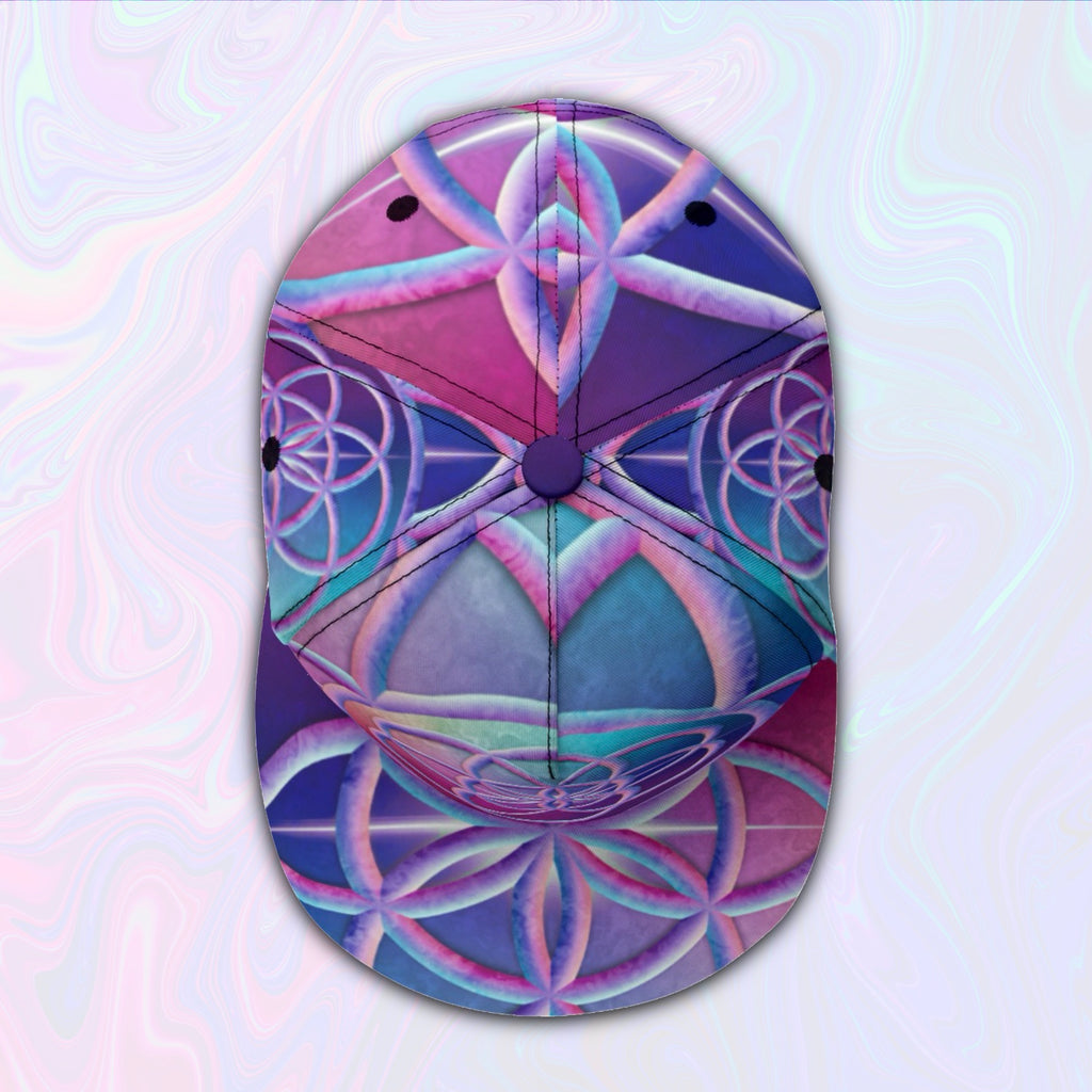 Snapback Hat | Bubblegum Flower of Life
