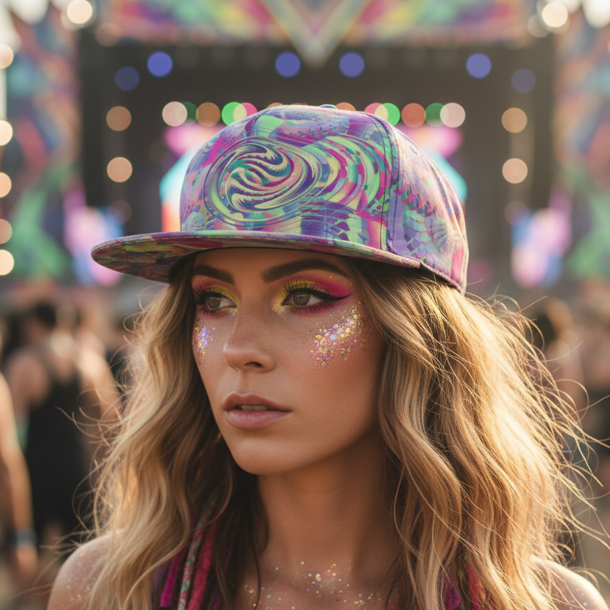 Snapback Hat | Shroom Flower of Life Pastel