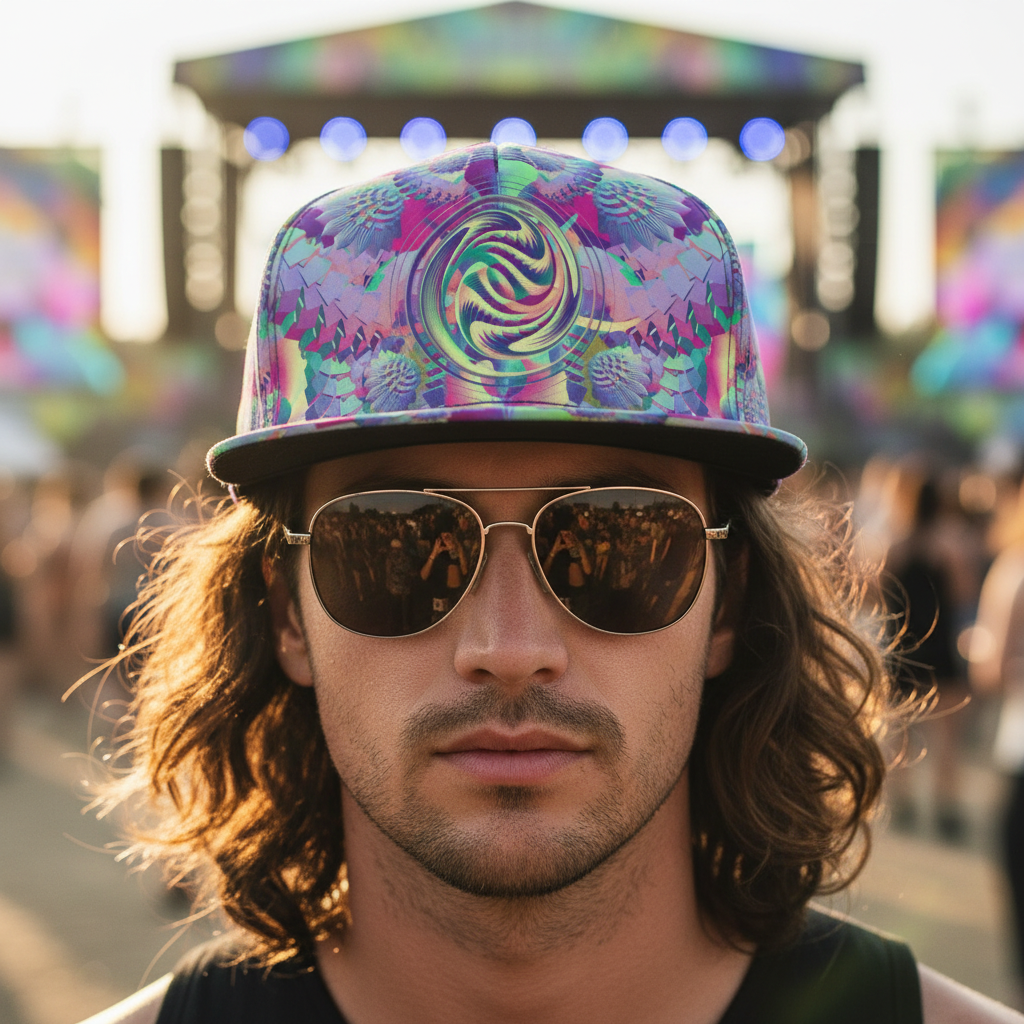 Snapback Hat | Shroom Flower of Life Pastel