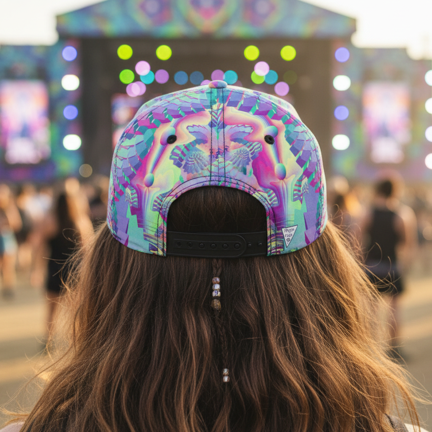Snapback Hat | Shroom Flower of Life Pastel