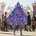 Valentine Day Cats Women's Festival Cloak front view with rave cloak
