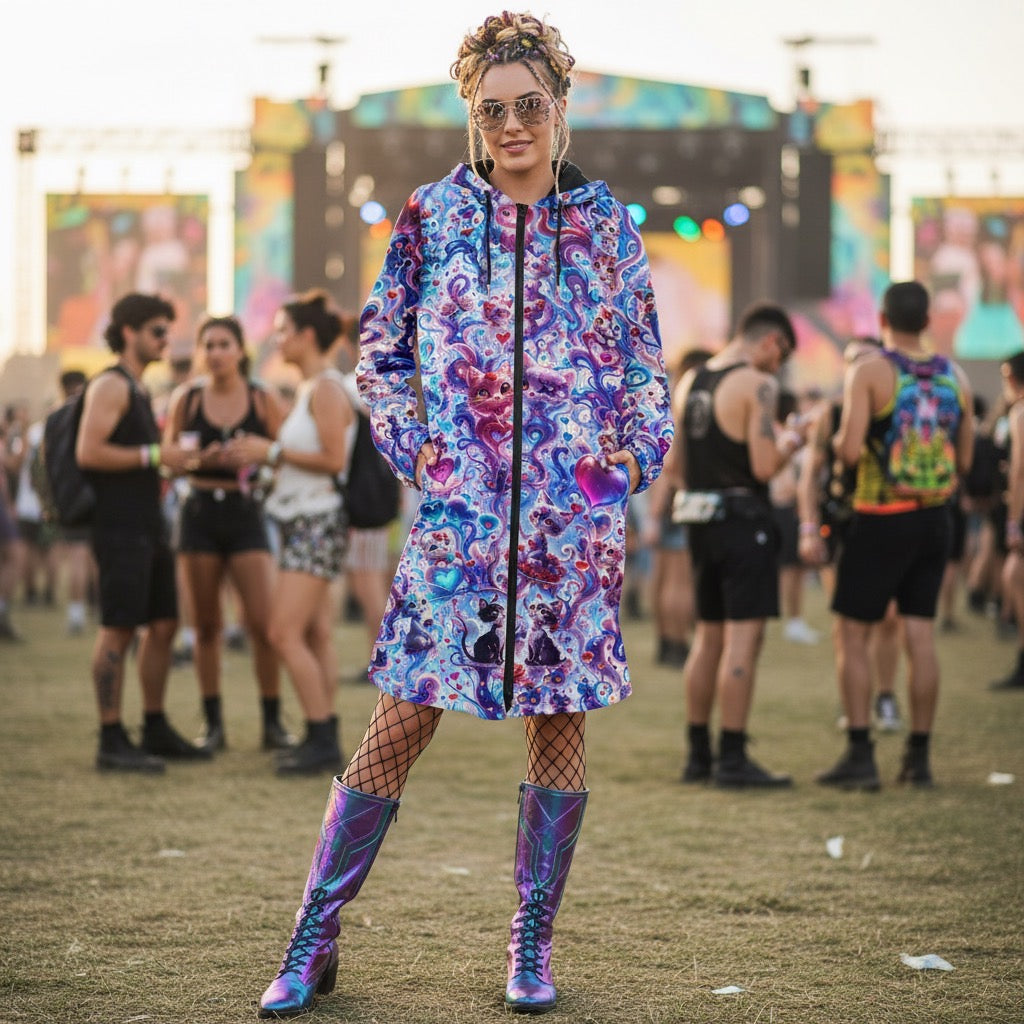 Valentine Day Cats Women's Festival Cloak