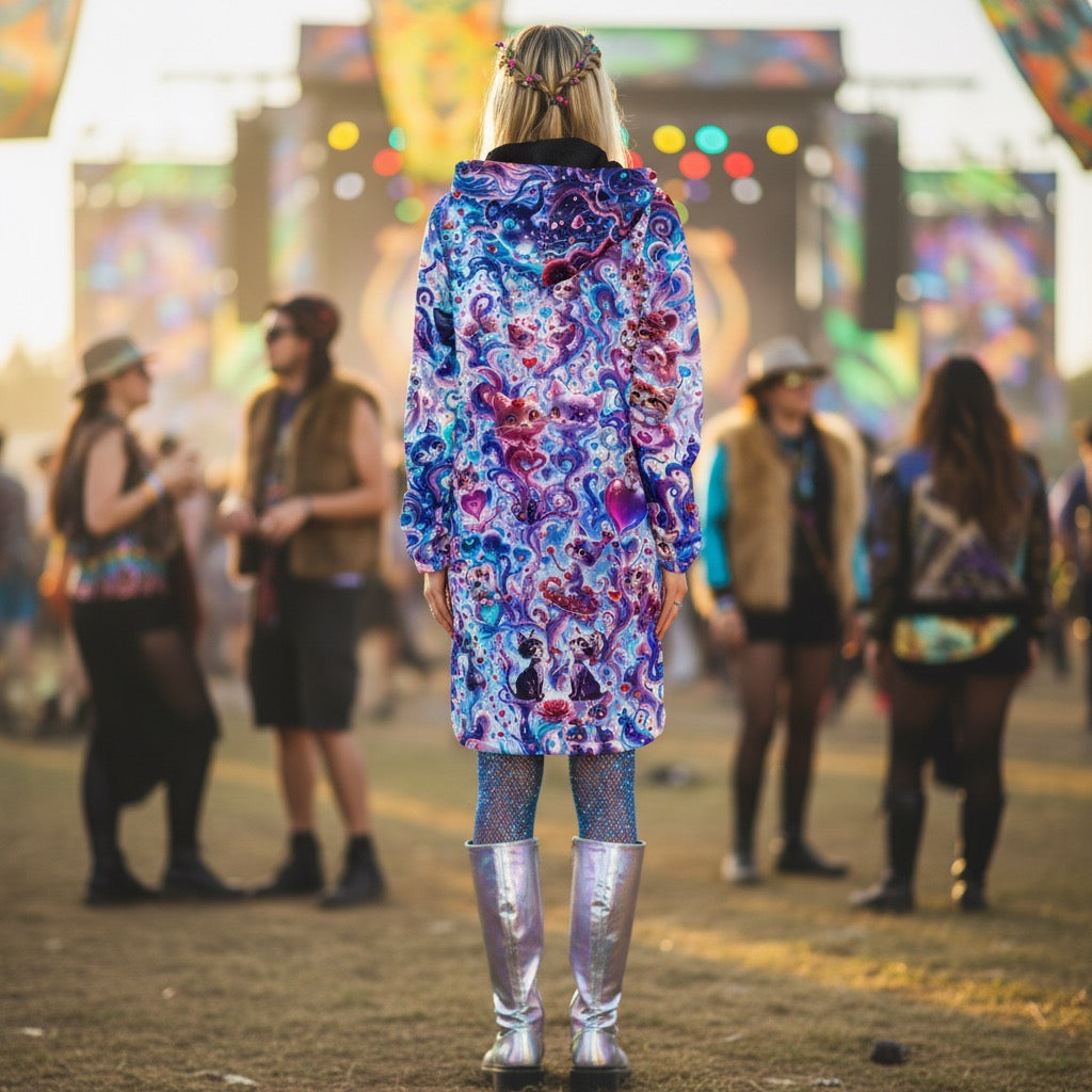 Valentine Day Cats Women's Festival Cloak