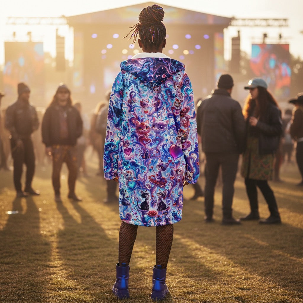 Valentine Day Cats Women's Festival Cloak