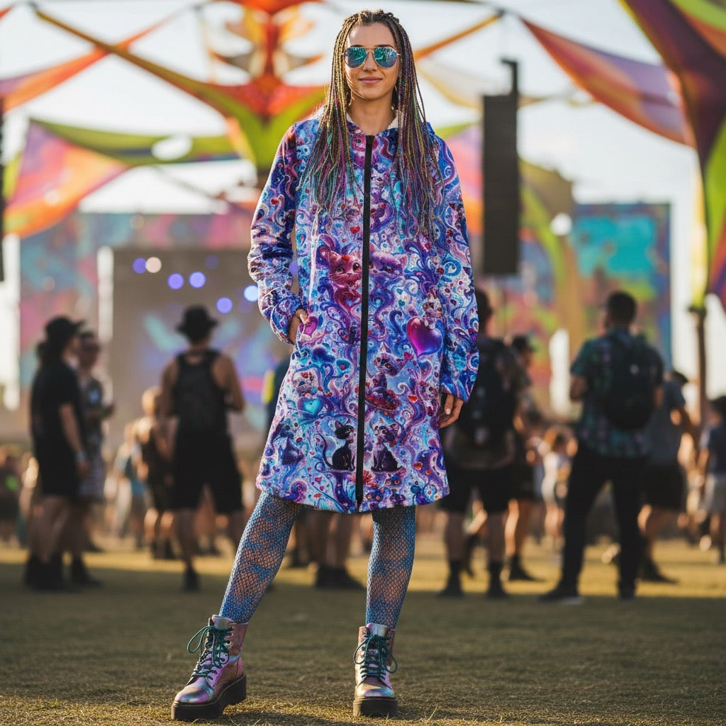 Valentine Day Cats Women's Festival Cloak