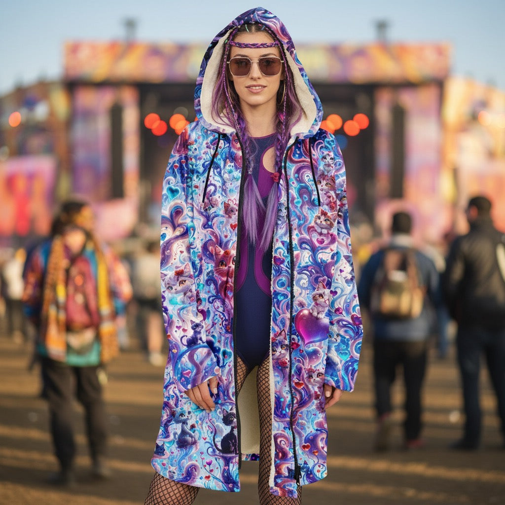 Valentine Day Cats Women's Festival Cloak