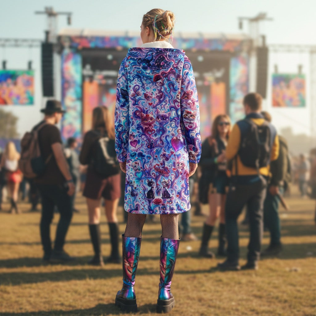 Valentine Day Cats Women's Festival Cloak
