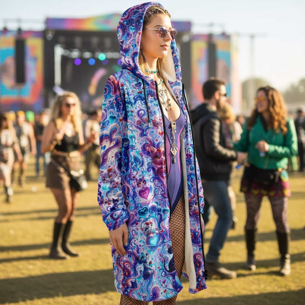 Valentine Day Cats Women's Festival Cloak
