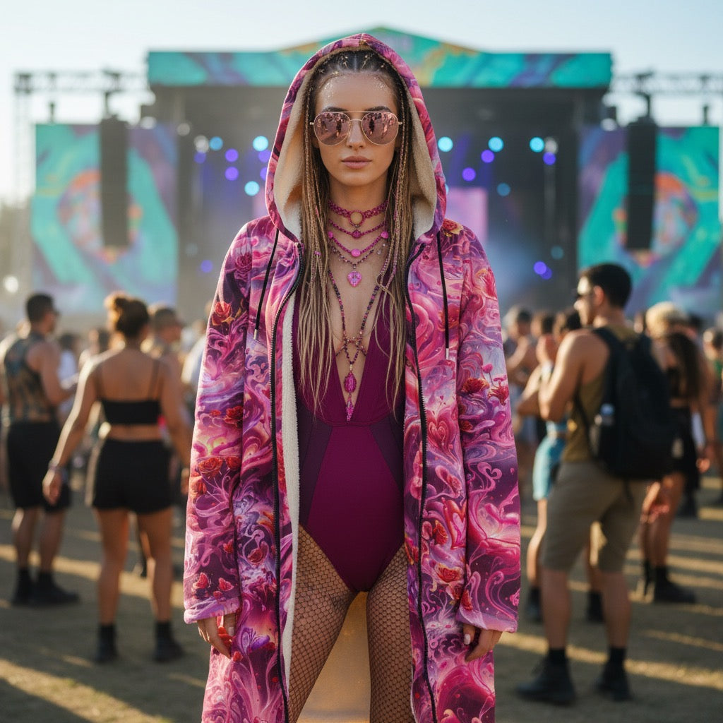 Hearts Roses Women's Festival Cloak