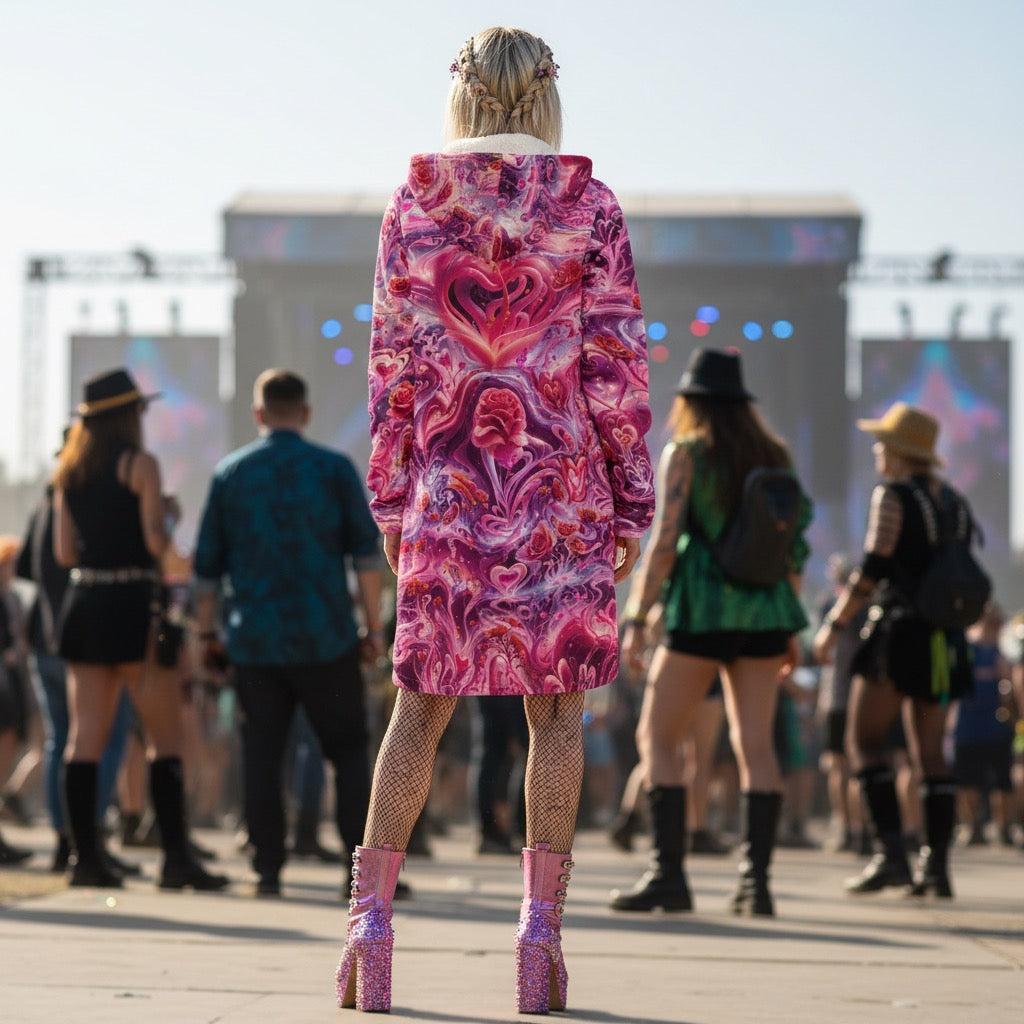 Hearts Roses Women's Festival Cloak