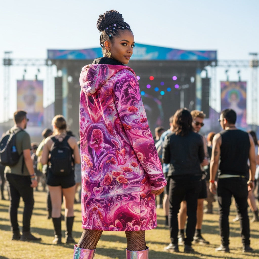 Hearts Roses Women's Festival Cloak