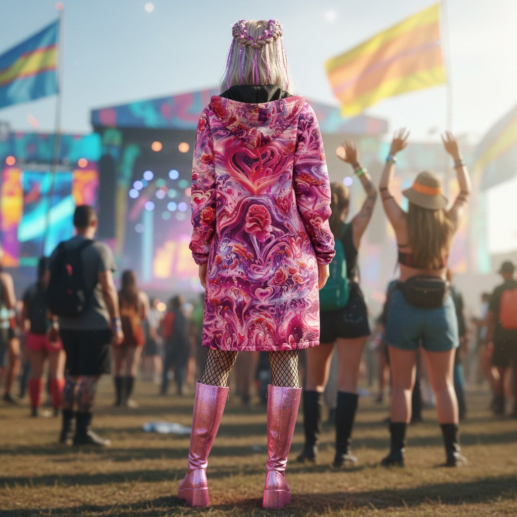 Hearts Roses Women's Festival Cloak
