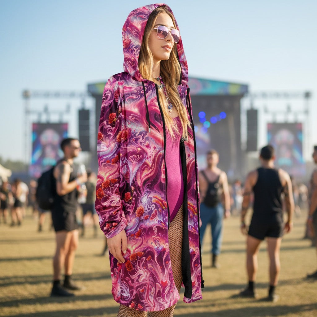 Hearts Roses Women's Festival Cloak
