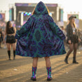 Feathery Fractal Women's Festival Cloak front view with festival cloak