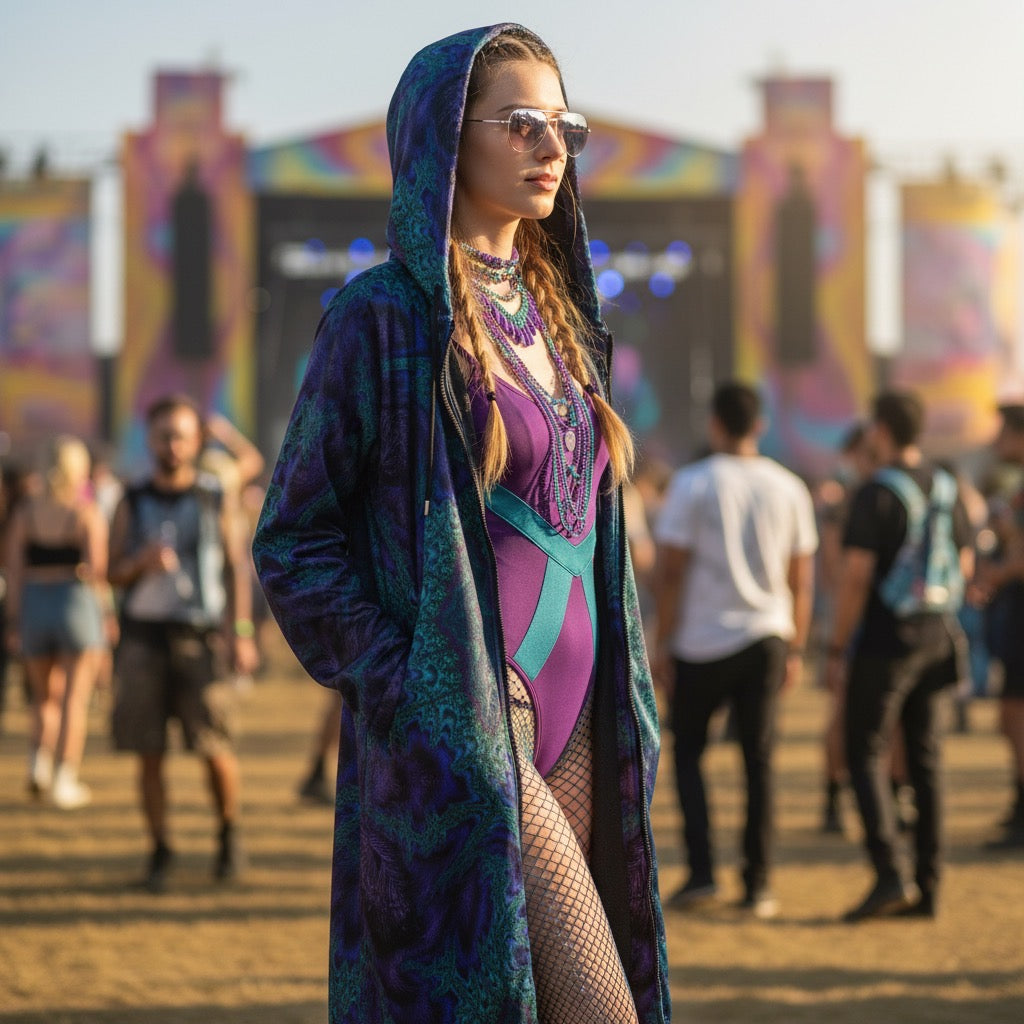 Feathery Fractal Women's Festival Cloak