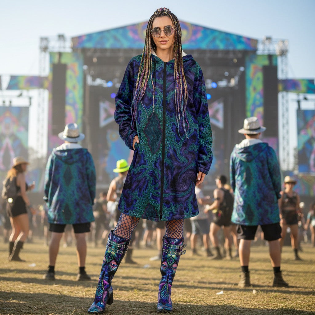 Feathery Fractal Women's Festival Cloak