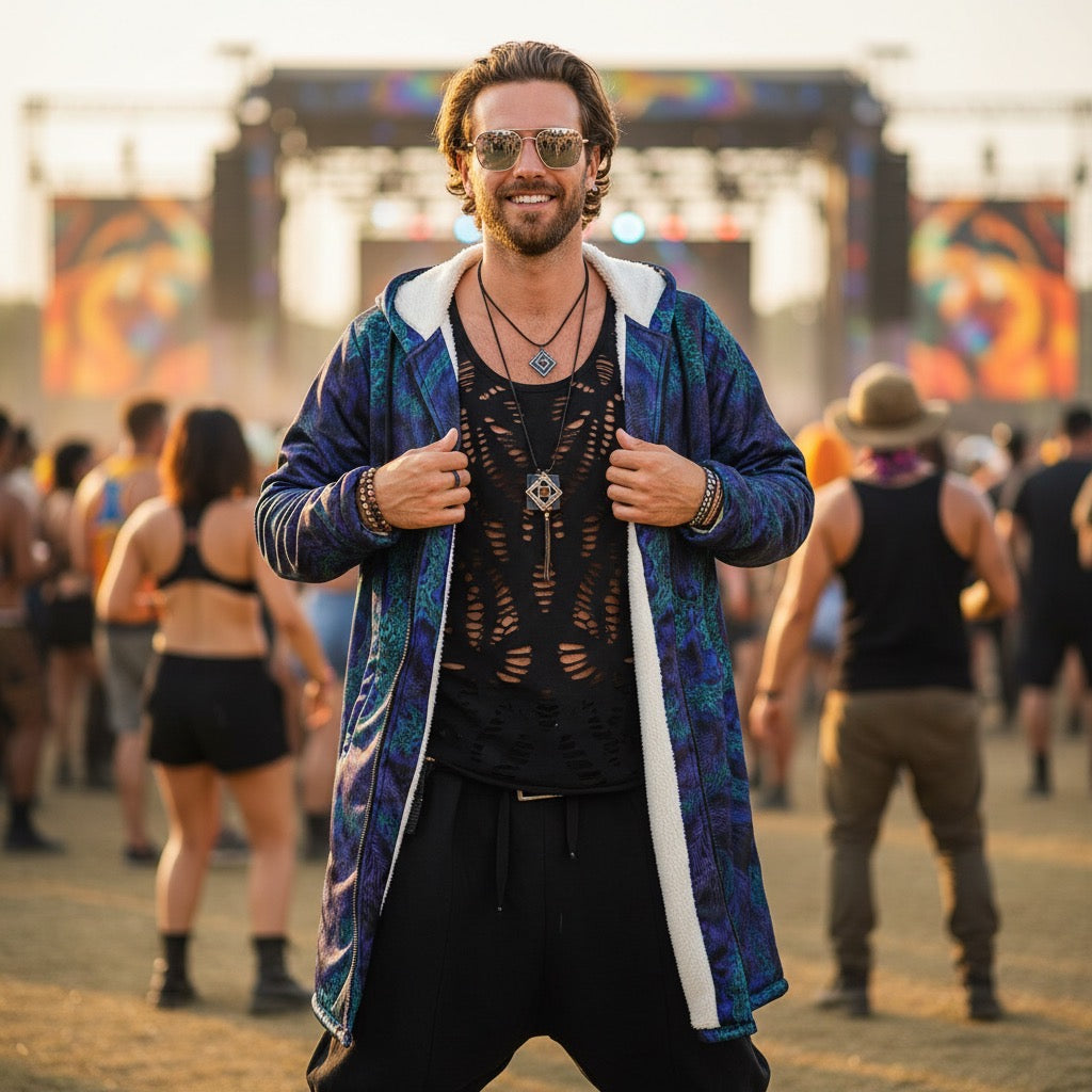 Feathery Fractal Men's Festival Cloak