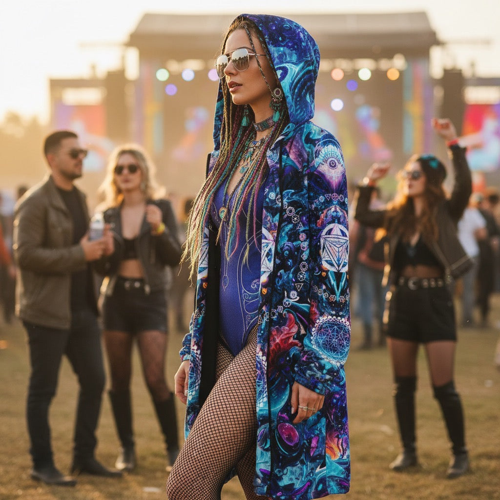 Alien Cyberpunk Mech Women's Festival Cloak
