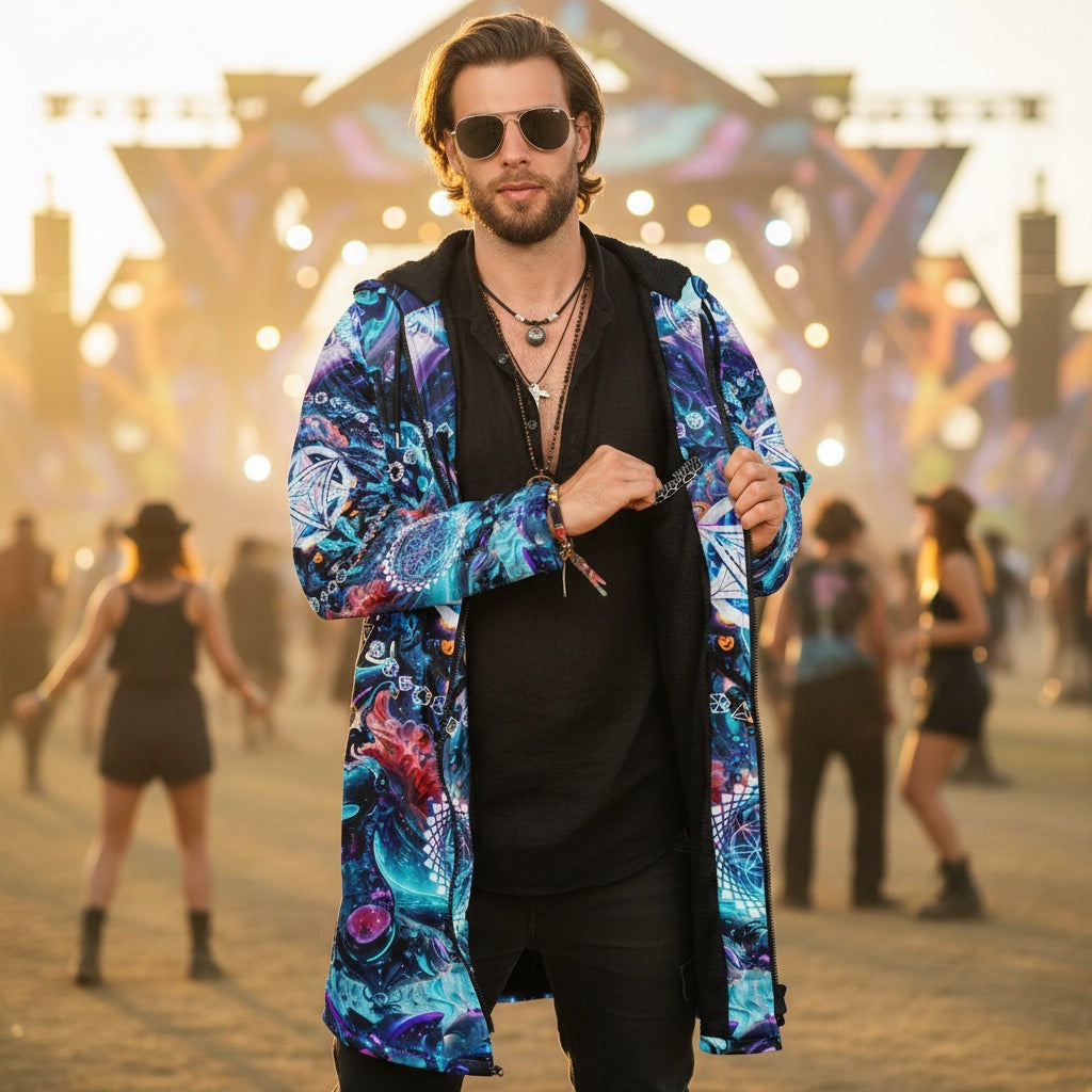 Alien Cyberpunk Mech Men's Festival Cloak