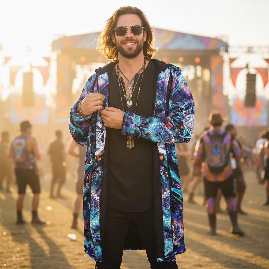 Alien Cyberpunk Mech Men's Festival Cloak