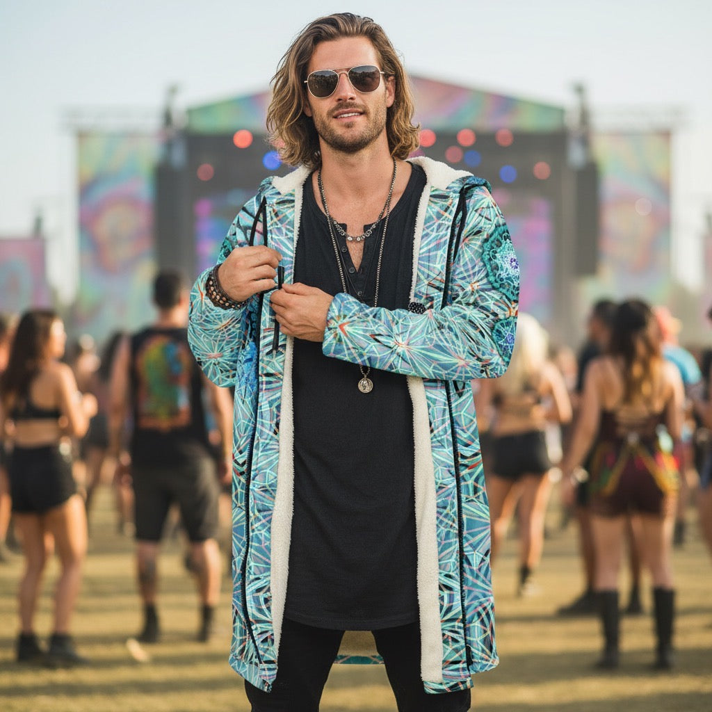 Angel Catcher Light Teal Men's Festival Cloak