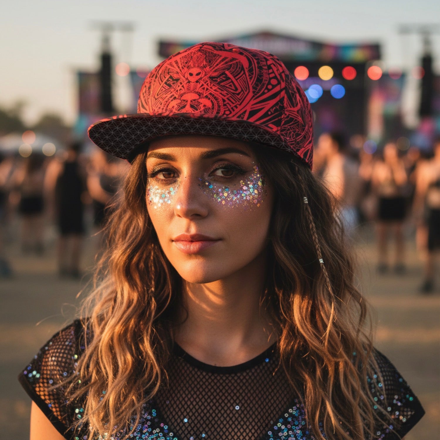 Snapback Hat | Alien Mycelium Red