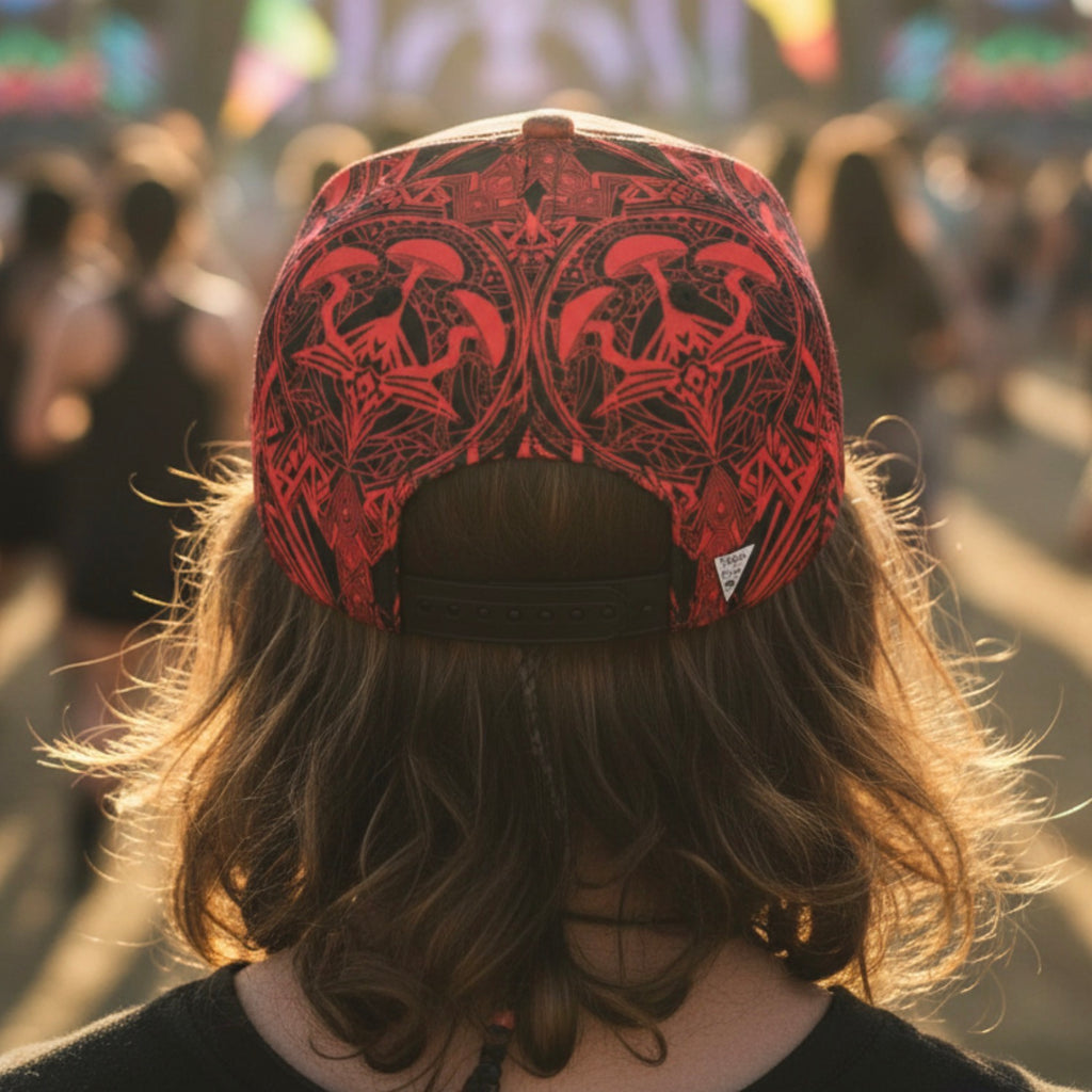 Snapback Hat | Alien Mycelium Red