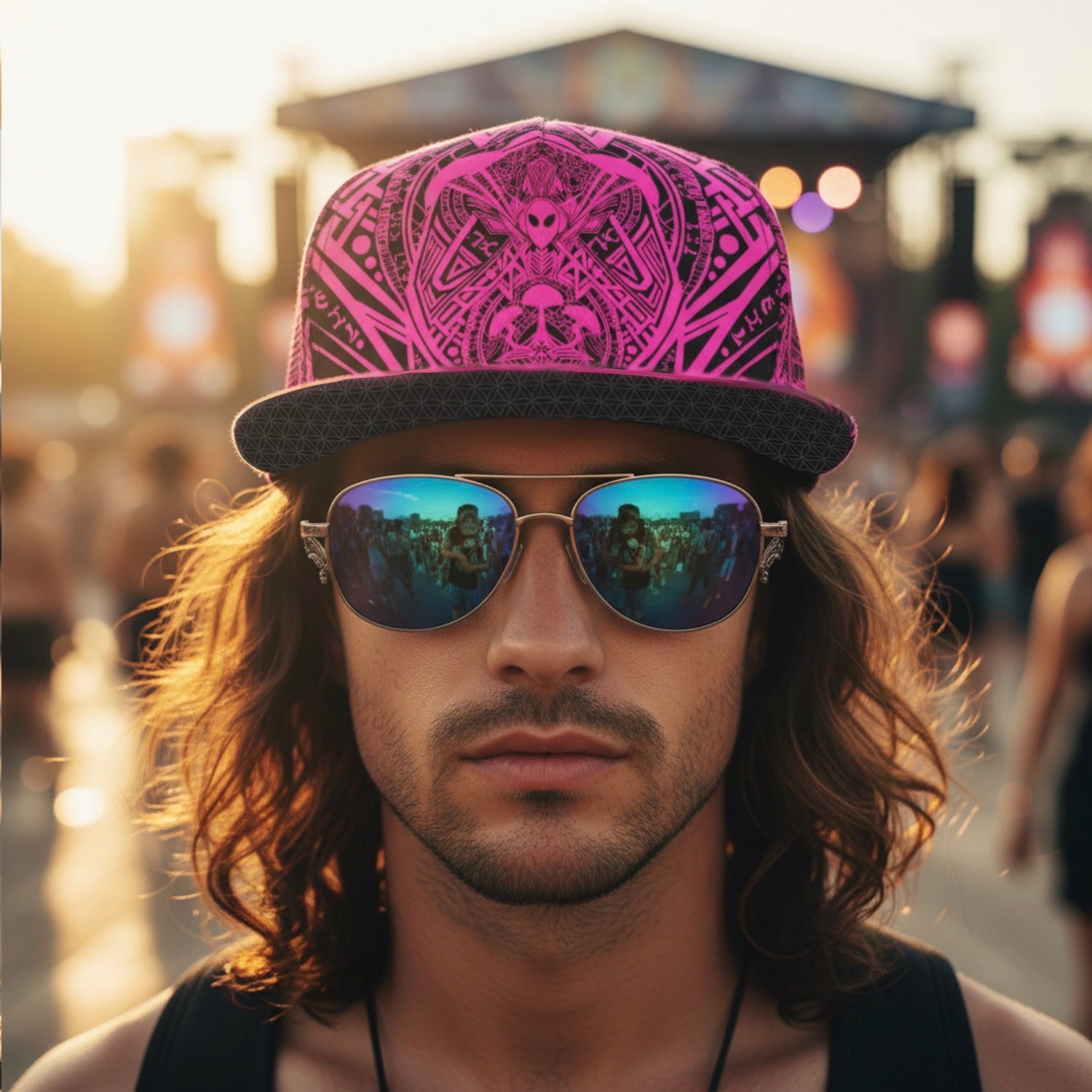 Snapback Hat | Alien Mycelium Pink