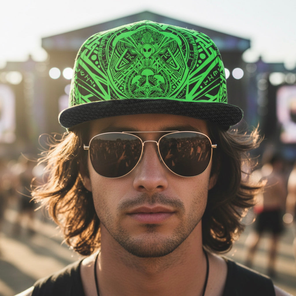 Snapback Hat | Alien Mycelium Green