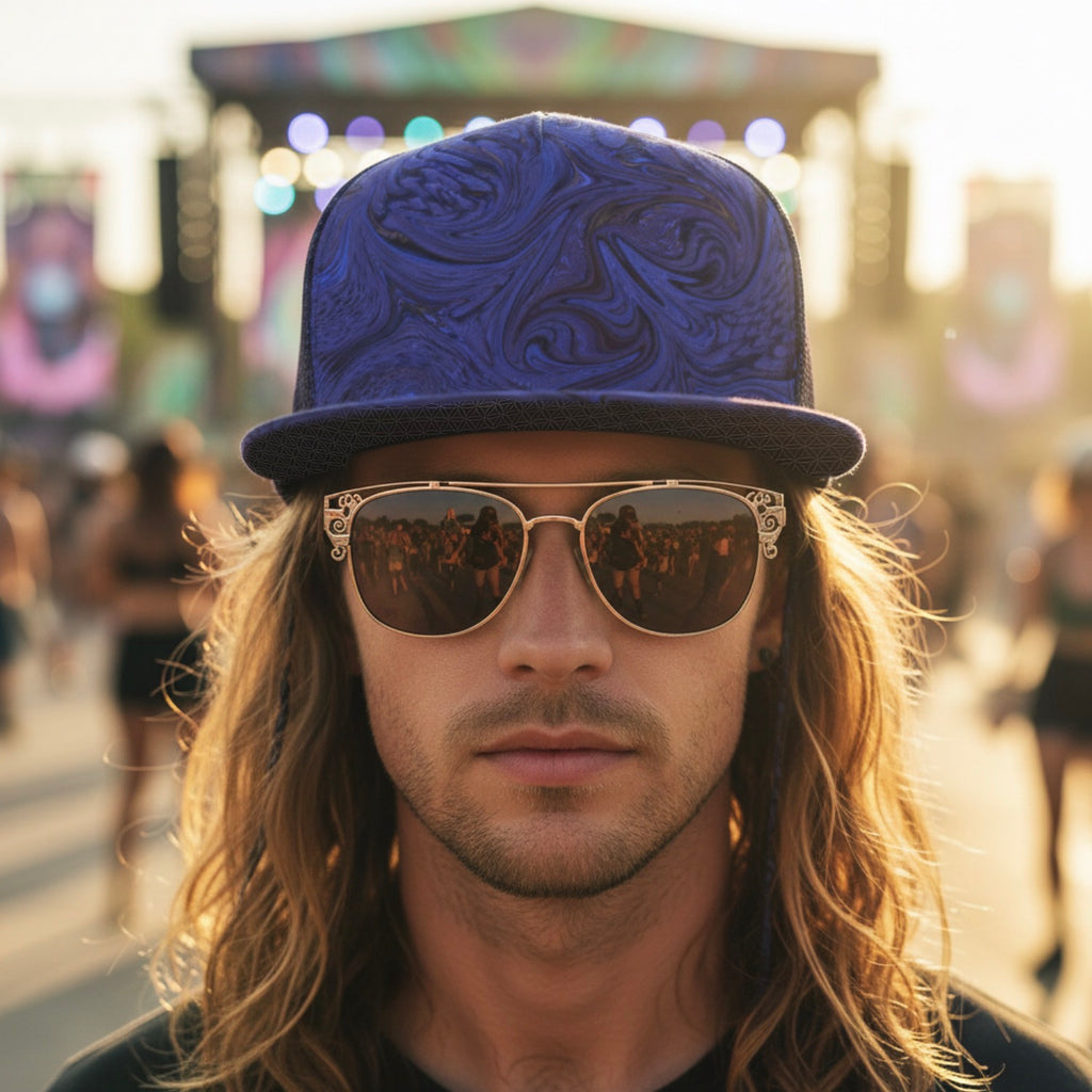Snapback Hat | Blue Fractal