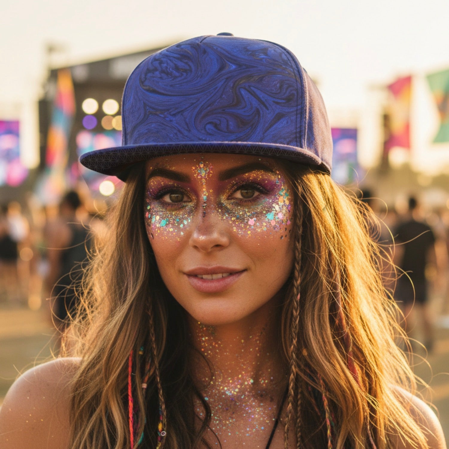 Snapback Hat | Blue Fractal