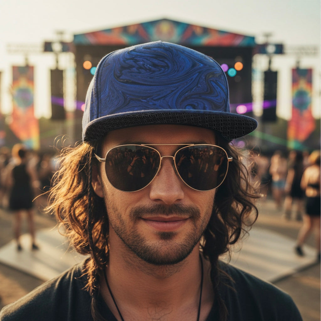 Snapback Hat | Blue Fractal