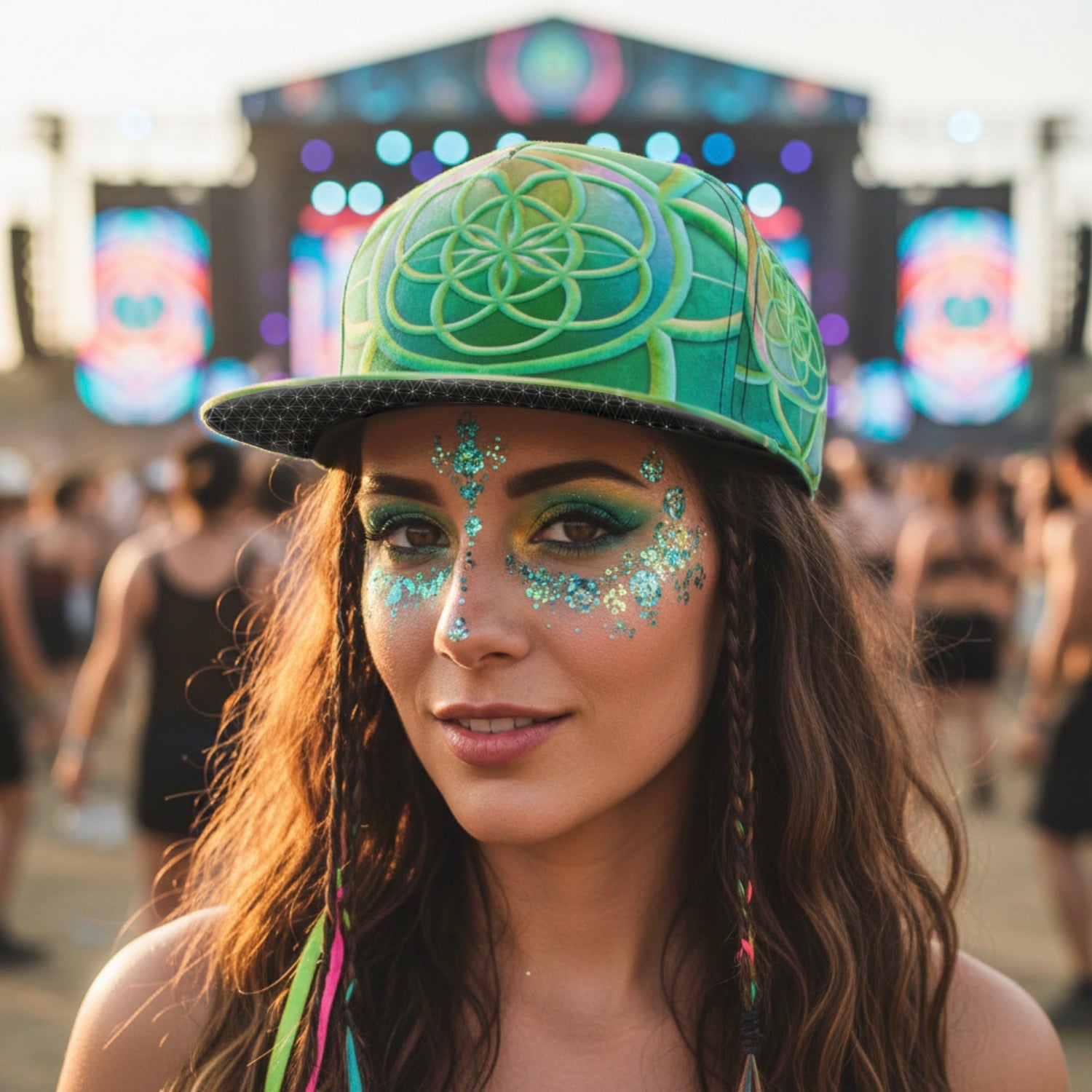 Snapback Hat | Candy Star Burst Flower of Life