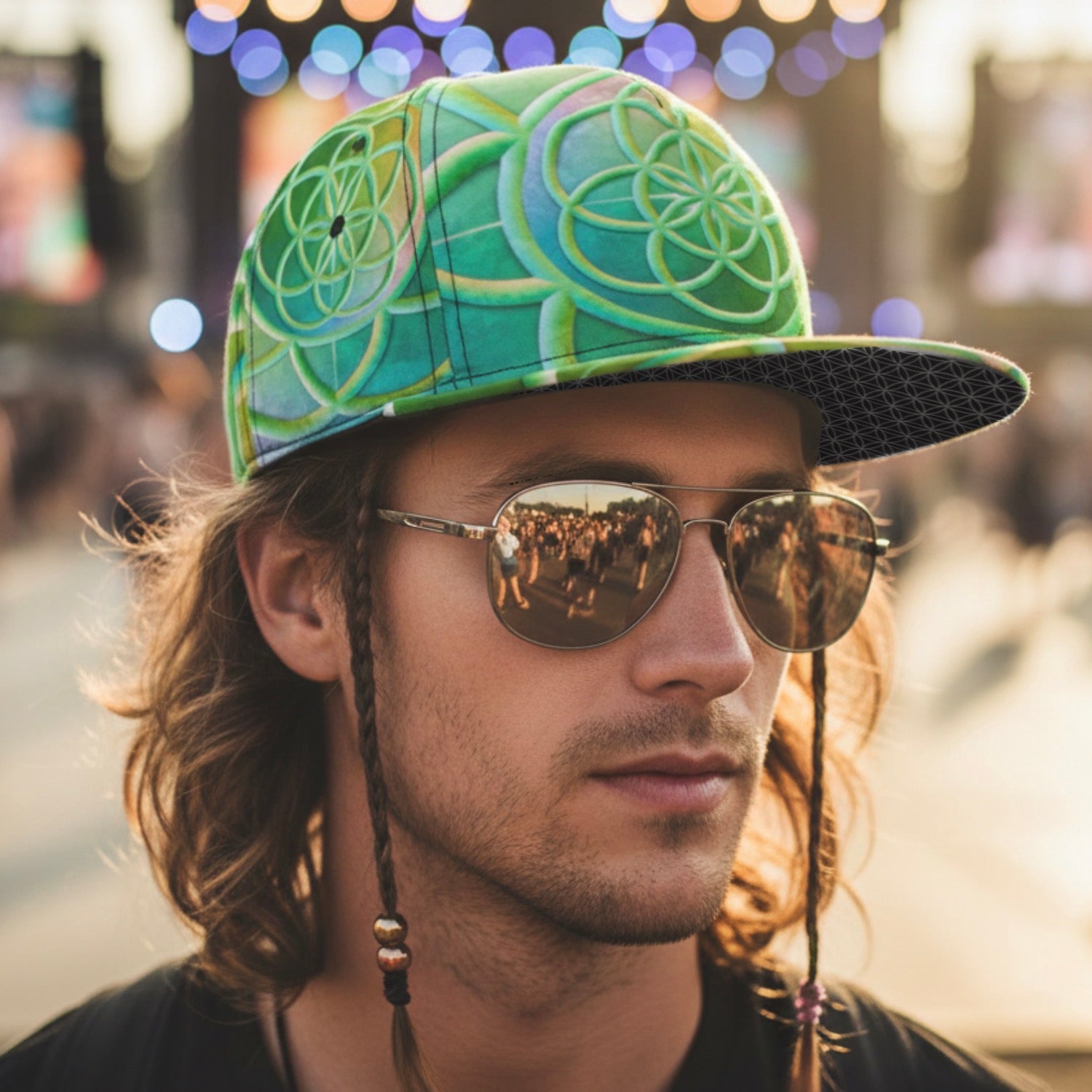 Snapback Hat | Candy Star Burst Flower of Life
