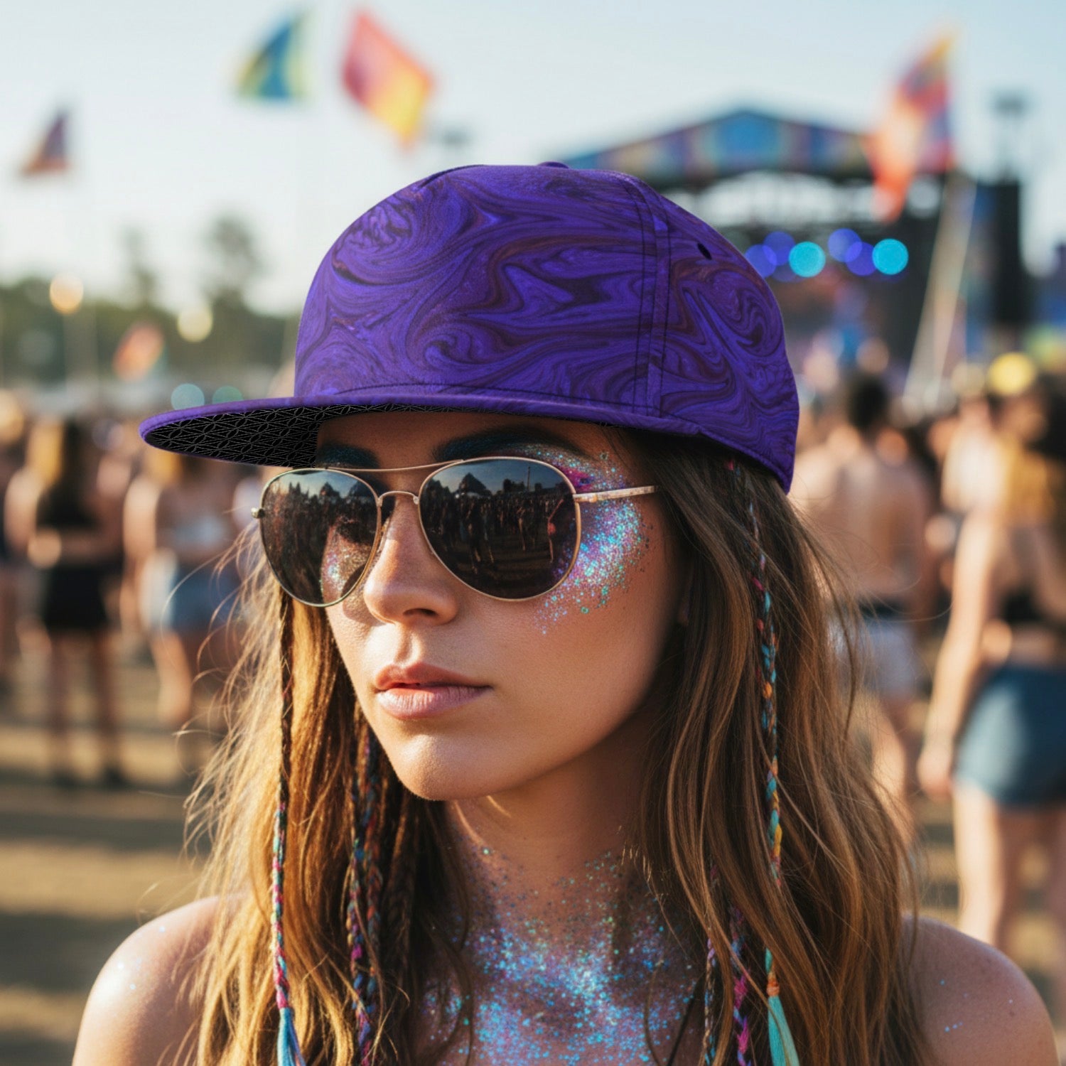 Snapback Hat | Purple Fractal