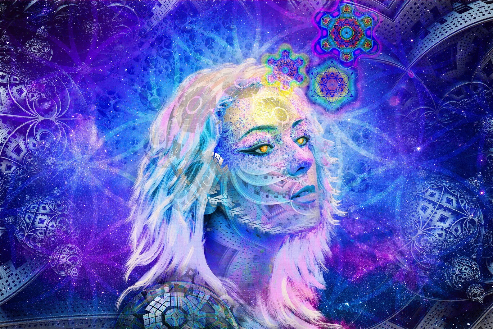 “Universal Consciousness”, ORIGINAL PAINTING, 24”x 36” Acrylic on Canvas by Magus Fawn