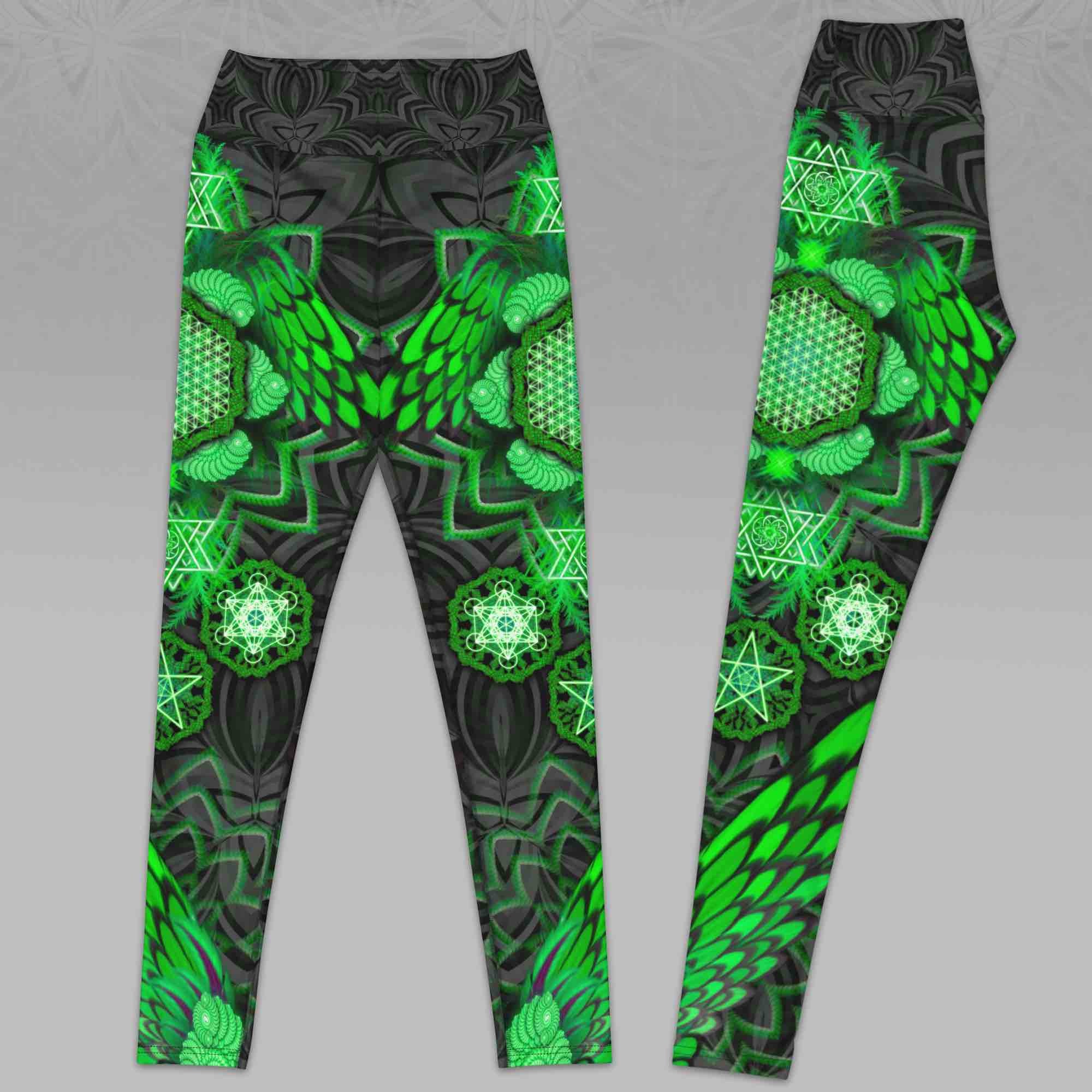 Women’s Green Yoga Leggings Angel Catcher