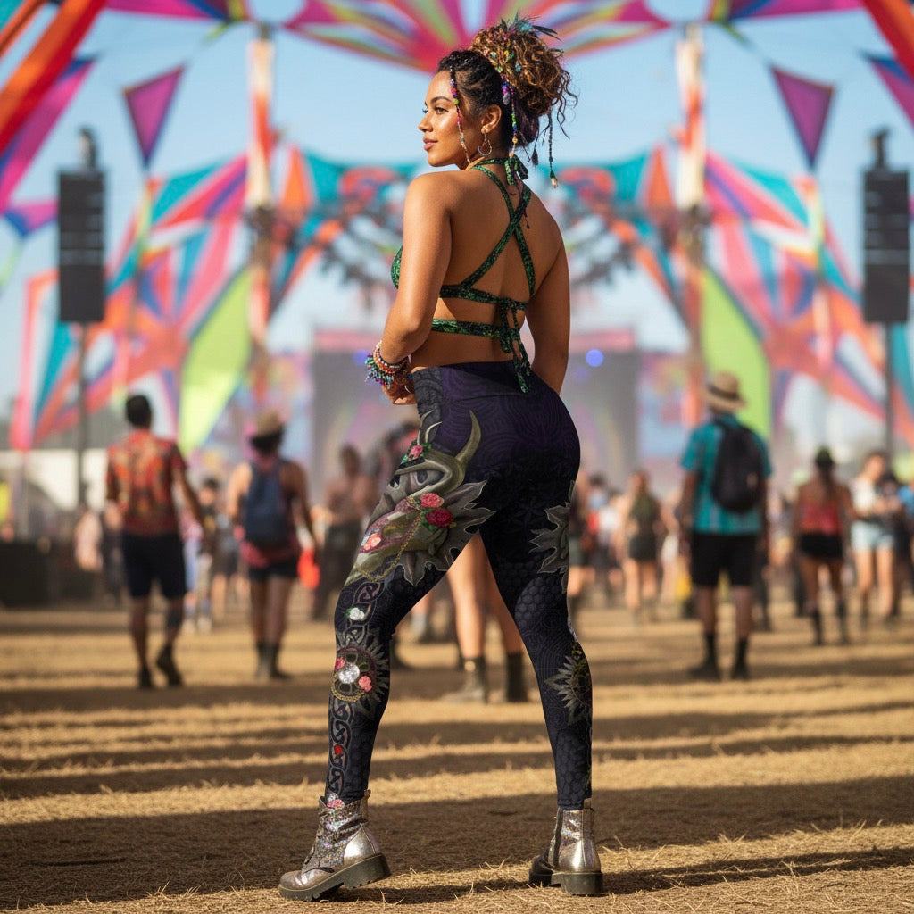 Women’s Purple Yoga Leggings Forest Wizard