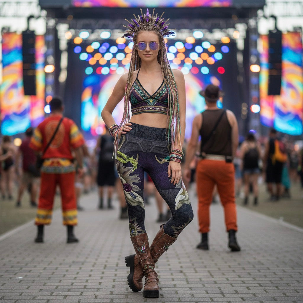 Women’s Purple Yoga Leggings Forest Wizard