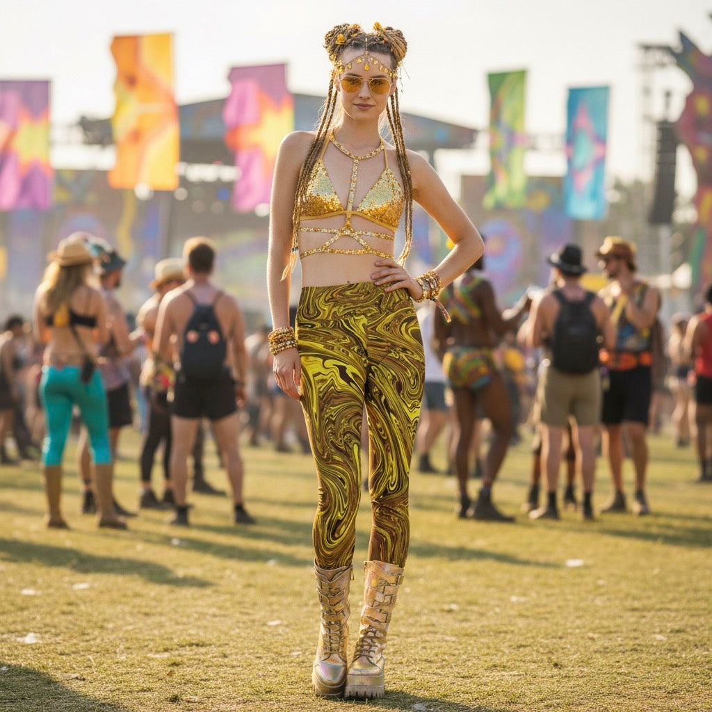 Women’s Liquid Gold Yoga Leggings