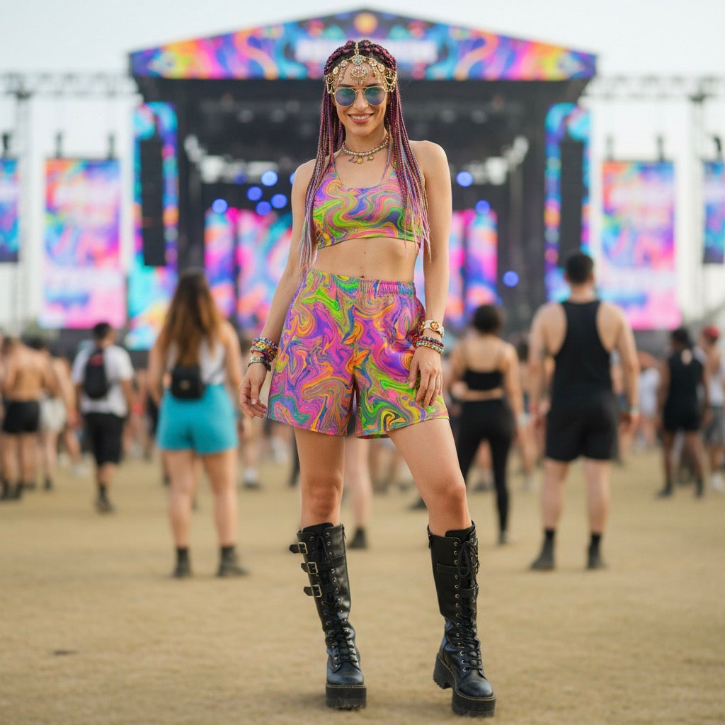 Psytrance Unisex Athletic Long Shorts