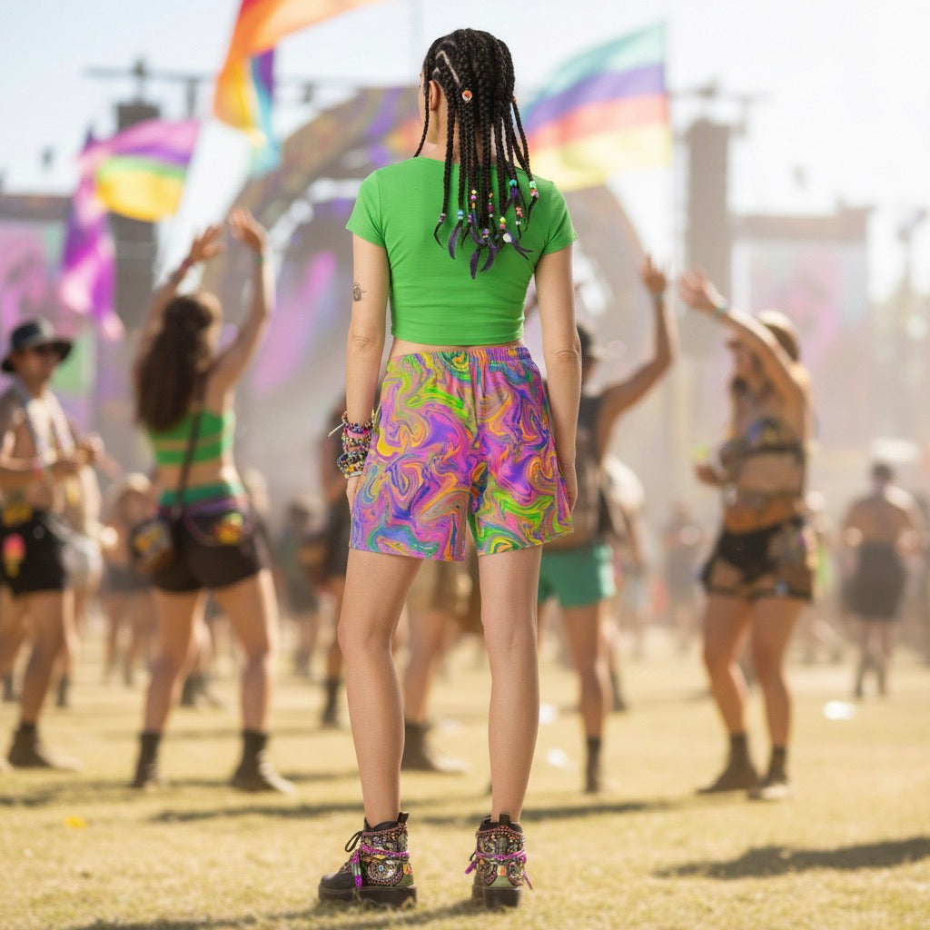 Psytrance Unisex Athletic Long Shorts