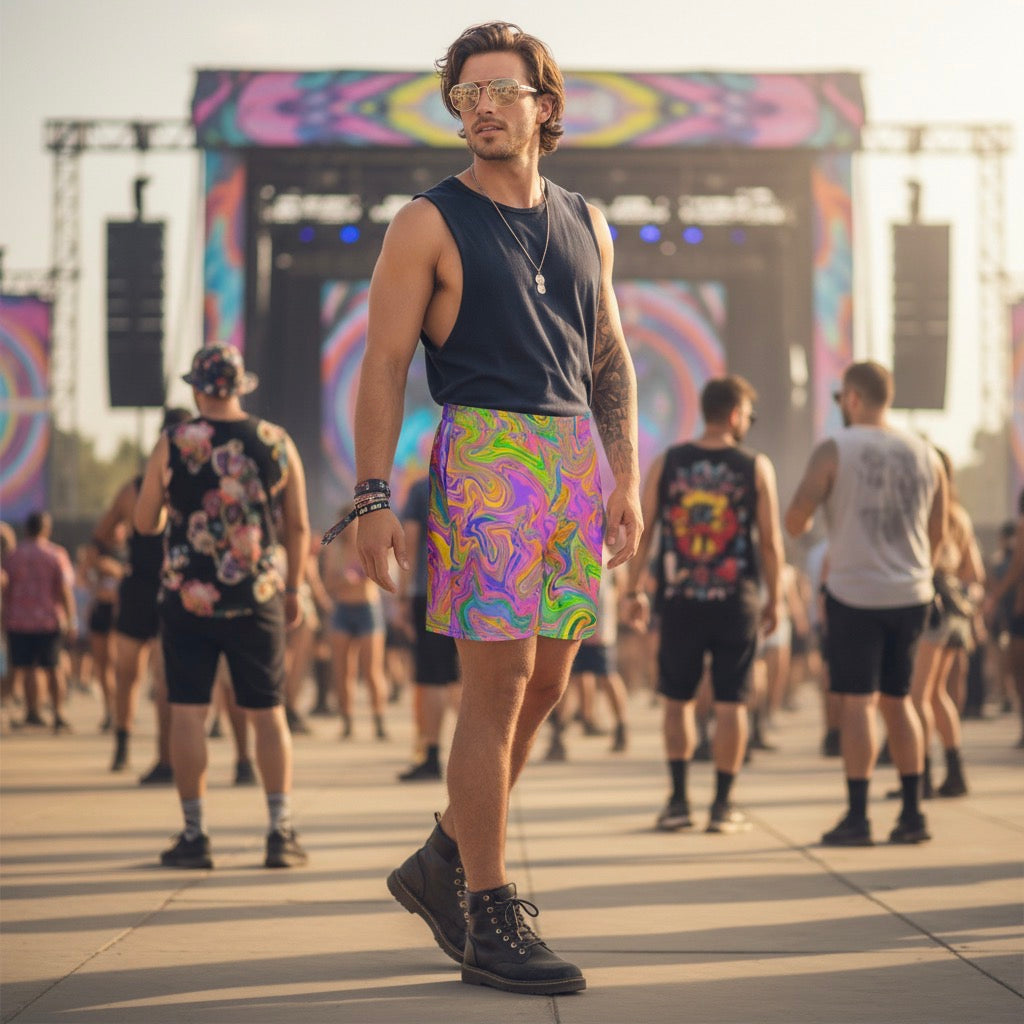 Psytrance Unisex Athletic Long Shorts