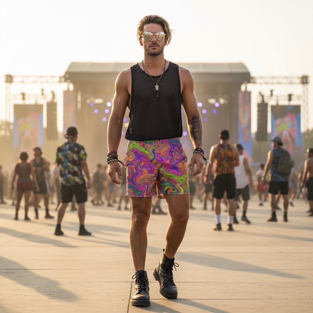 Psytrance Unisex Athletic Long Shorts