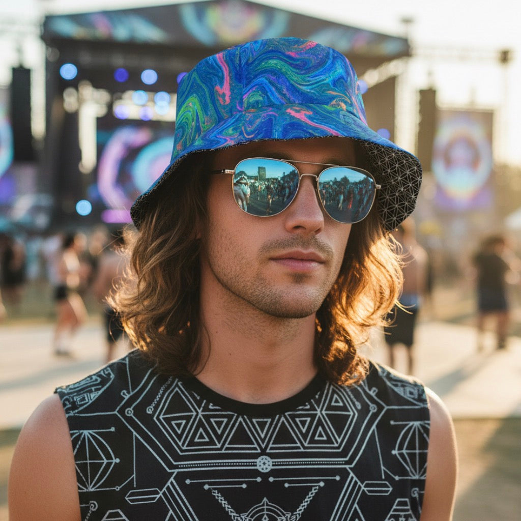 Blue Acid Oasis Bucket Hat