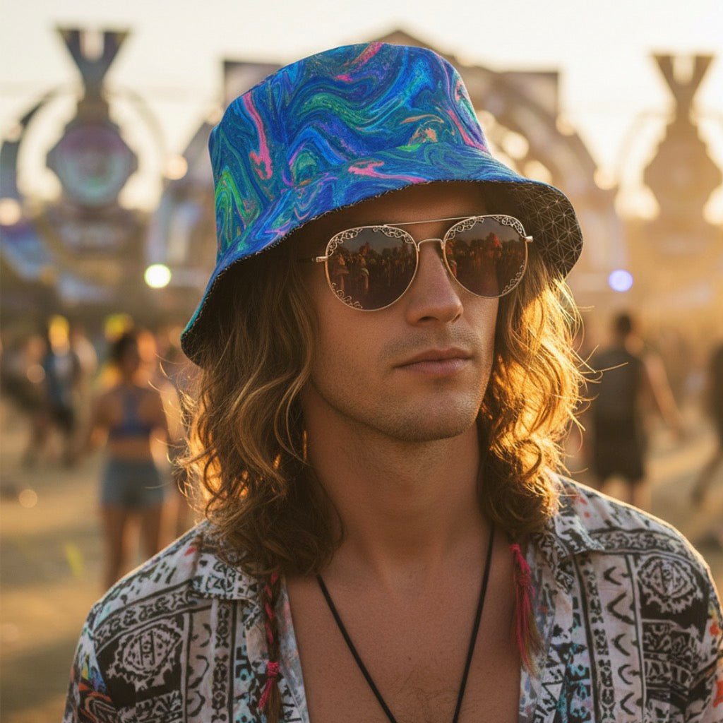 Blue Acid Oasis Bucket Hat