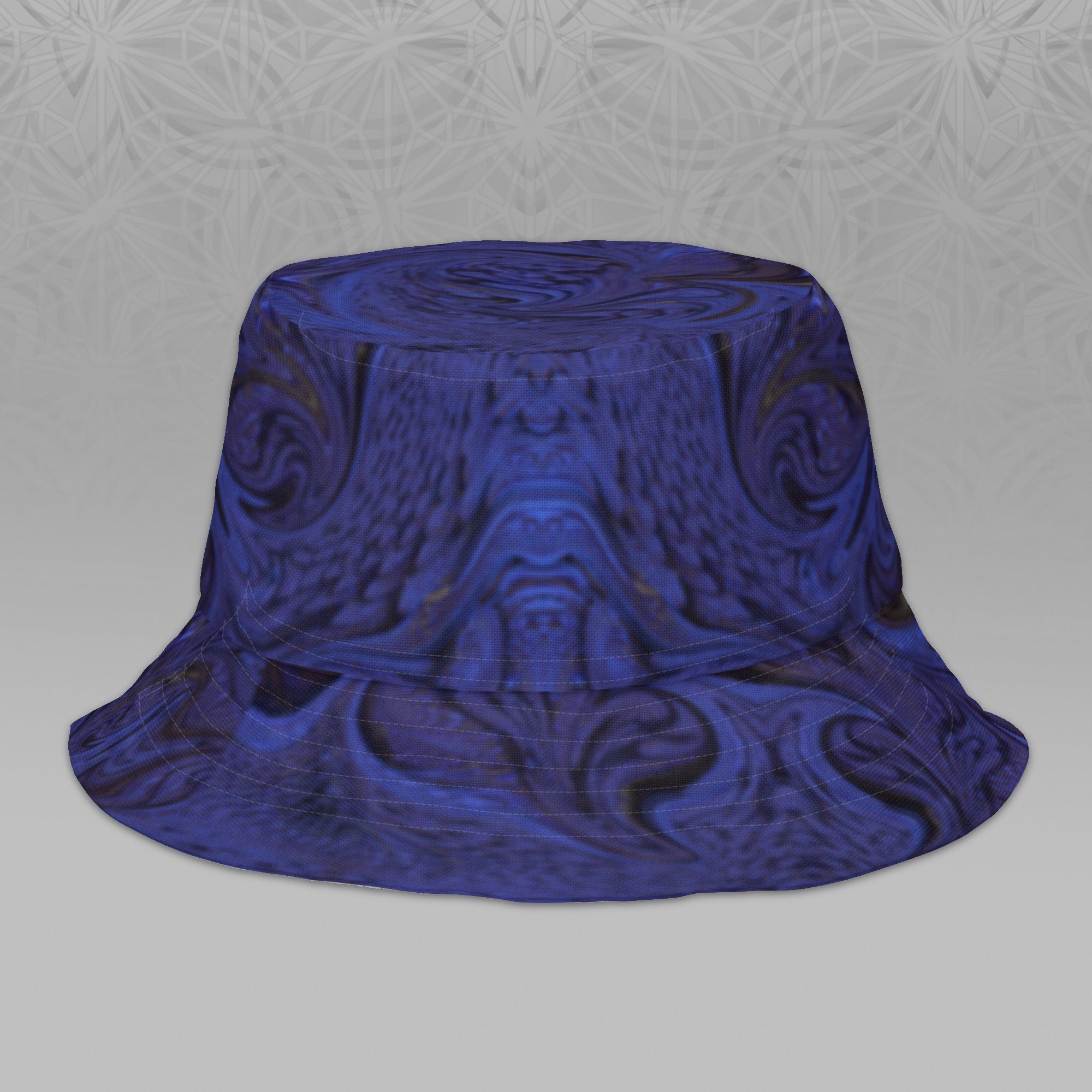 Metallic Blue Fractal Bucket Hat