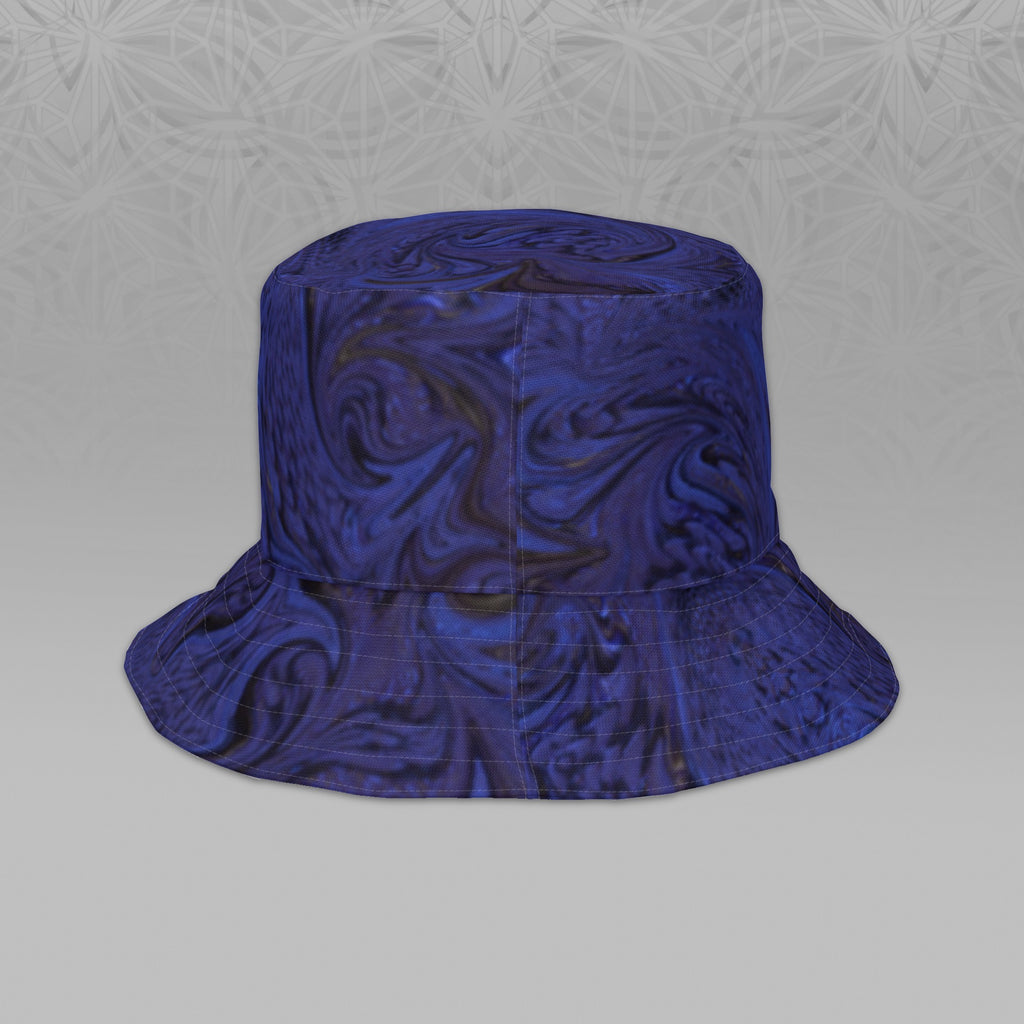 Metallic Blue Fractal Bucket Hat