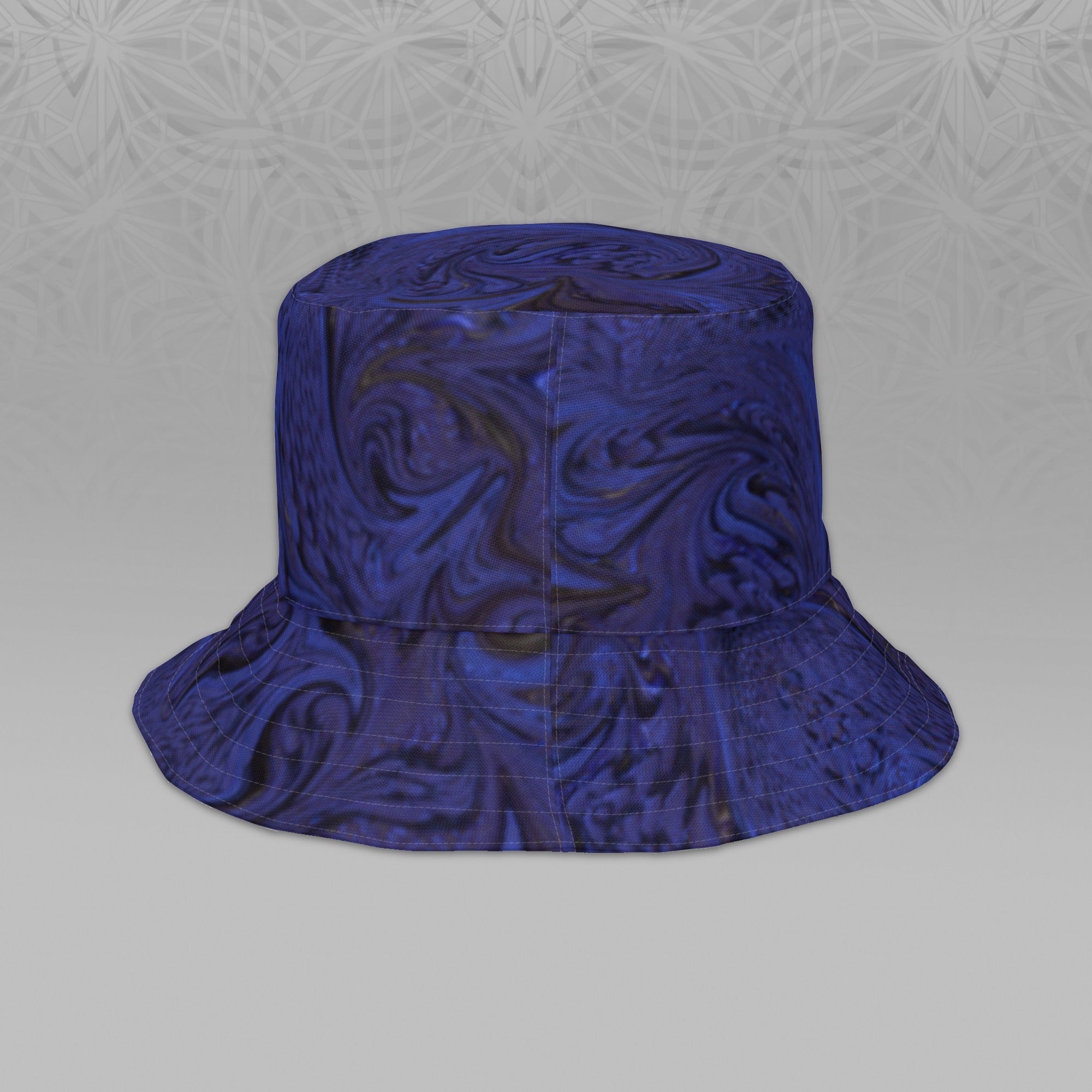 Metallic Blue Fractal Bucket Hat