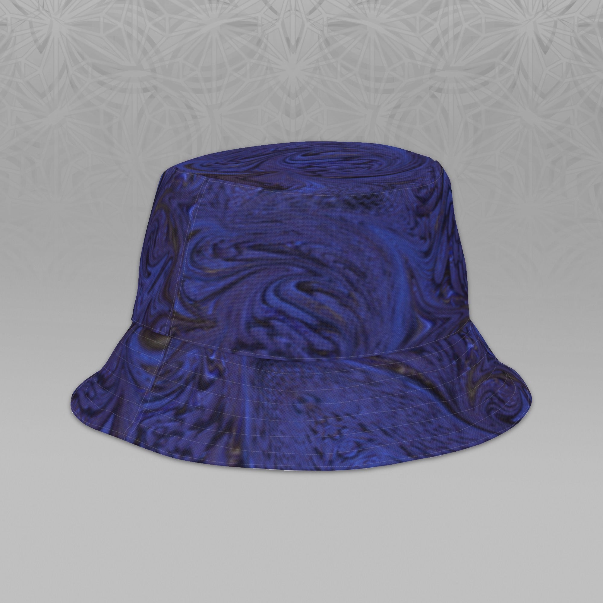 Metallic Blue Fractal Bucket Hat
